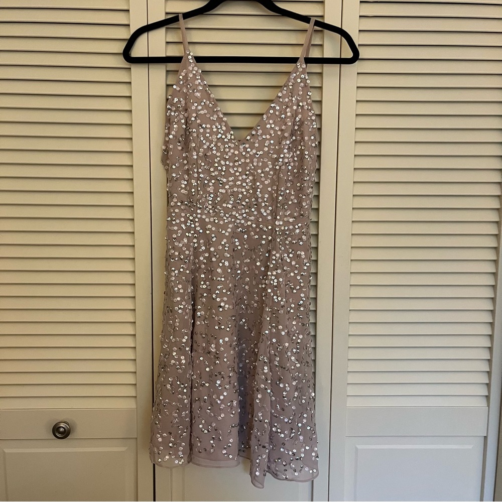 ASOS pink sequin dress.